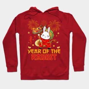 Chinese New Year 2023 Dabbing Rabbit Fireworks New Year Eve Hoodie